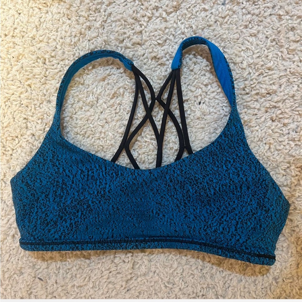 Blue and Black Sports Bra